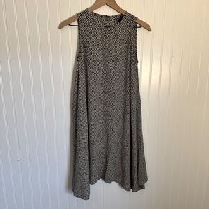 Eileen Fisher A-Line High Neck Polka Dot Swing Dress 100% Silk Women’s Size XXS